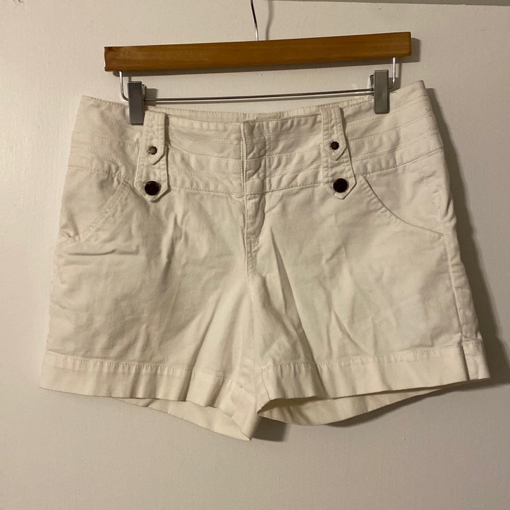 High waisted white shorts